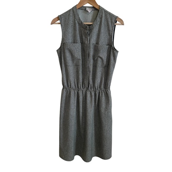 Merona Women's Dress Sleeveless Green White Geometric Print Medium M - Picture 1 of 9